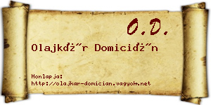 Olajkár Domicián névjegykártya